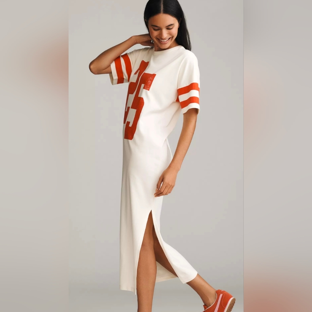NWT Daily Practice Anthropolgie Graphic T-Shirt Midi Dress Swiftie XS
